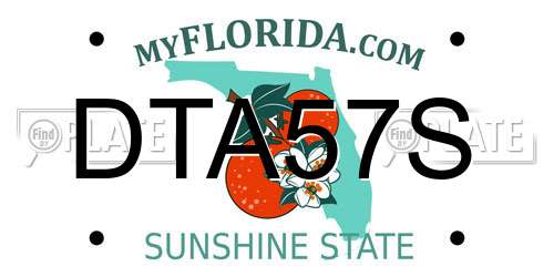 DTA57S Florida License Plate