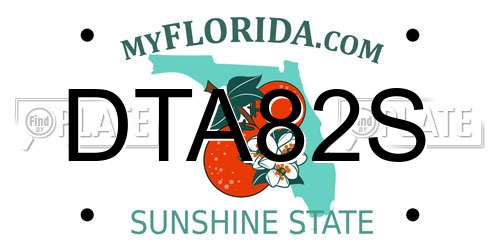 DTA82S Florida License Plate