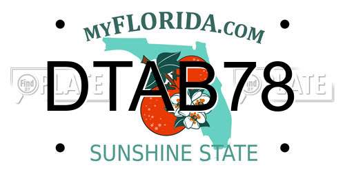 DTAB78 Florida License Plate