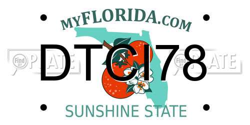 DTCI78 Florida License Plate