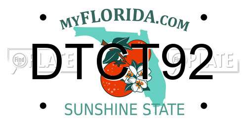 DTCT92 Florida License Plate