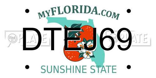 DTEJ69 Florida License Plate