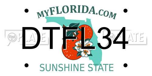 DTFL34 Florida License Plate