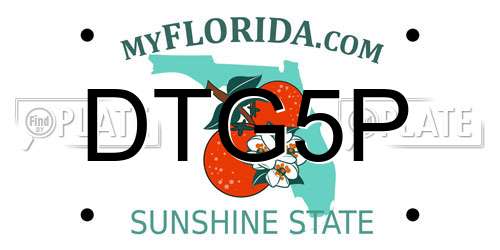 DTG5P Florida License Plate