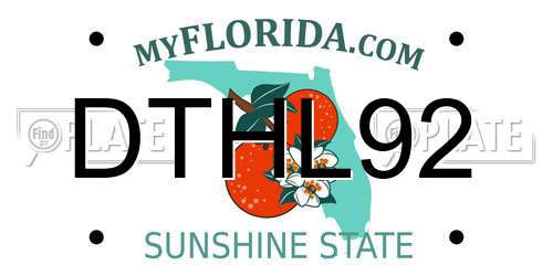 DTHL92 Florida License Plate