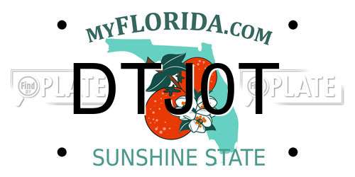 DTJ0T Florida License Plate