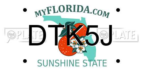 DTK5J Florida License Plate
