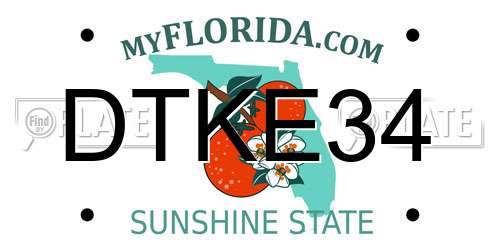 DTKE34 Florida License Plate