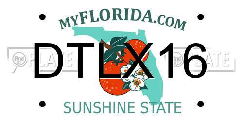 DTLX16 Florida License Plate