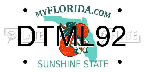 DTML92 Florida License Plate