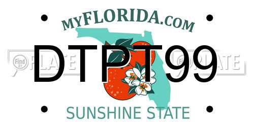 DTPT99 Florida License Plate