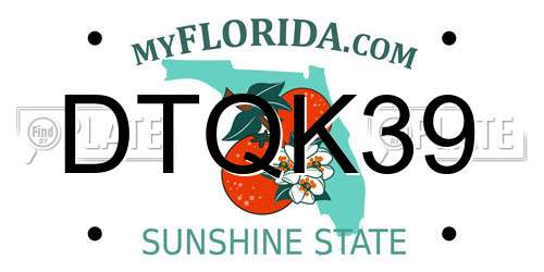 DTQK39 Florida License Plate