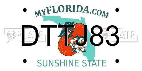 DTTJ83 Florida License Plate