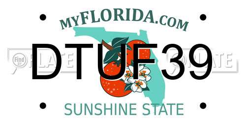 DTUF39 Florida License Plate