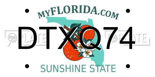 DTXQ74 Florida License Plate