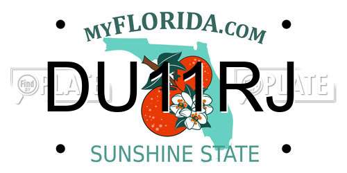 DU11RJ Florida License Plate