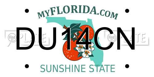 DU14CN Florida License Plate