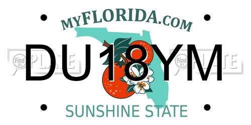 DU18YM Florida License Plate