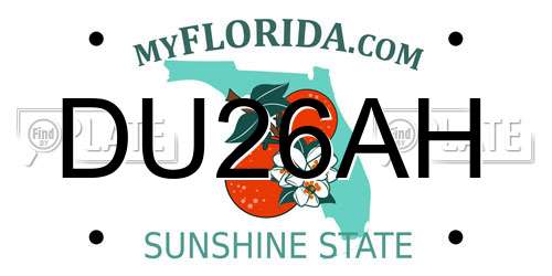 DU26AH Florida License Plate