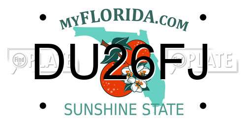 DU26FJ Florida License Plate