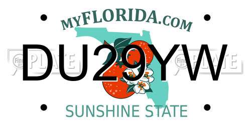 DU29YW Florida License Plate