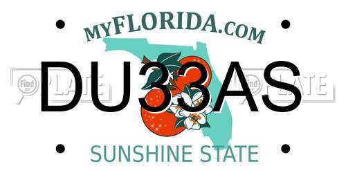 DU33AS Florida License Plate