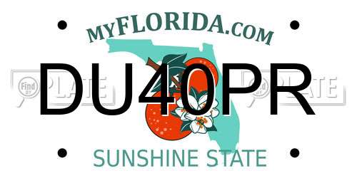 DU40PR Florida License Plate
