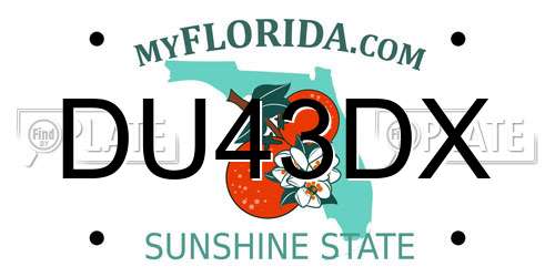 DU43DX Florida License Plate