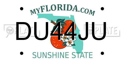 DU44JU Florida License Plate