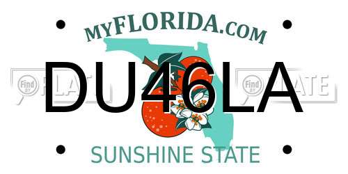 DU46LA Florida License Plate