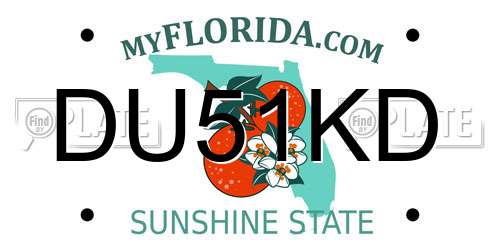 DU51KD Florida License Plate