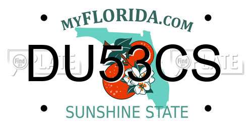 DU53CS Florida License Plate