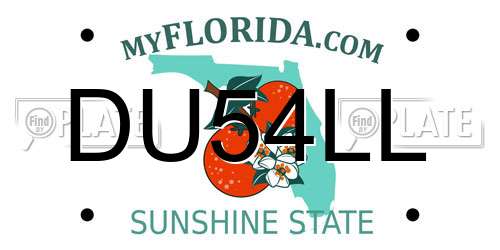DU54LL Florida License Plate