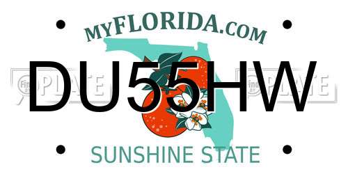 DU55HW Florida License Plate