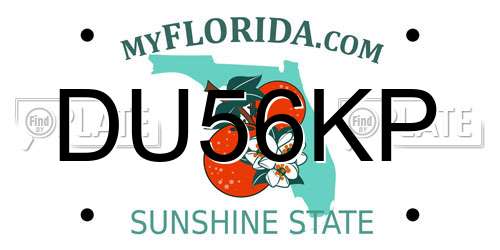 DU56KP Florida License Plate
