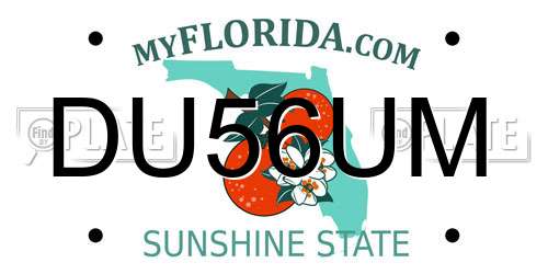 DU56UM Florida License Plate