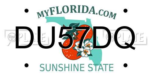 DU57DQ Florida License Plate