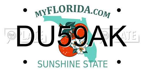 DU59AK Florida License Plate
