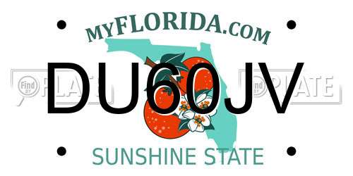 DU60JV Florida License Plate