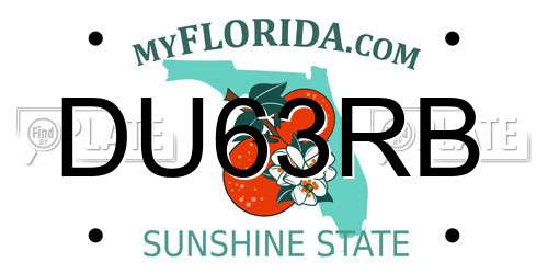 DU63RB Florida License Plate