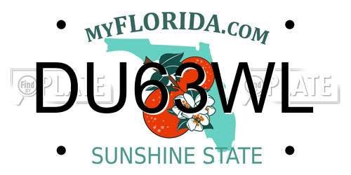 DU63WL Florida License Plate