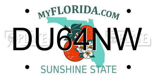 DU64NW Florida License Plate