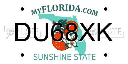 DU68XK Florida License Plate