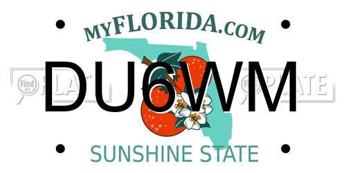 DU6WM Florida License Plate