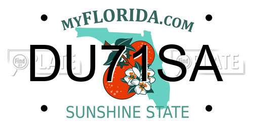 DU71SA Florida License Plate