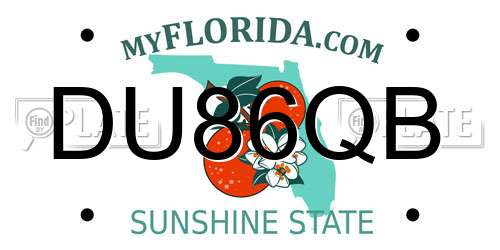 DU86QB Florida License Plate