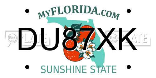 DU87XK Florida License Plate