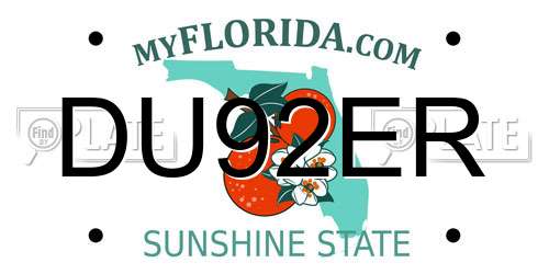 DU92ER Florida License Plate