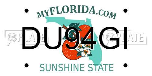DU94GI Florida License Plate