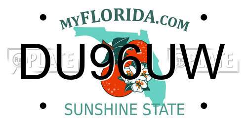 DU96UW Florida License Plate